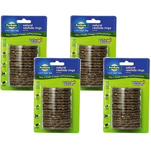 Paquete de 4 golosinas para mascotas ocupados perro amigo trata de rellenar anillo para seleccionar amigo ocupado de perro juguetes naturales tamaño d