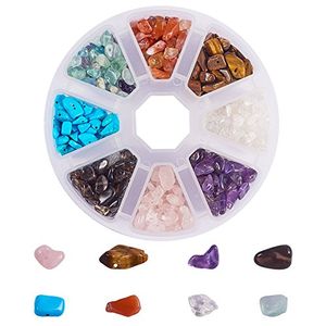 PandaHall Elite Acerca de 800 piezas de cuentas de piedras preciosas de chip Piezas trituradas Longitud de piedra 412 mm para la fabricación de joyas