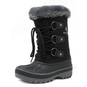 SUEÑO pares niños y niñas botas para la nieve de invierno de tobillo forradas de piel sintética niño niño niño, poca, grande