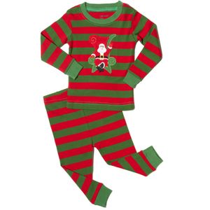 Leveret chicos Navidad pijamas niños niñas y niño pijama rojo blanco verde 2 piezas conjunto de pijamas 100% algodón (12 meses-14 años)