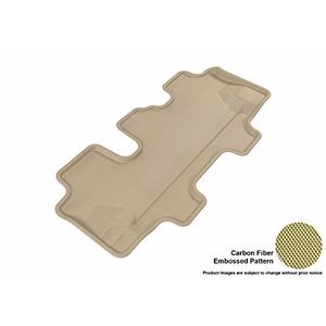 3D MAXpider tercera fila Custom Fit AllWeather alfombra de piso para ciertos modelos de Kia Sorento Kagu Rubber Tan