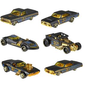 Nuevo 1: 64 Hot Wheels 50 aniversario colección de oro y negro – Coctelera de hueso, individual Mill, Rodger Dodger, Dodge Dart, Impala & Ford Rancher