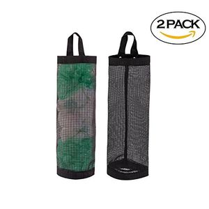 Porta bolsas para bolsas de plástico 2 piezas Portabebés de poliéster Portaobjetos dispensador de plástico Plegable transpirable Lavable Mesh de basur