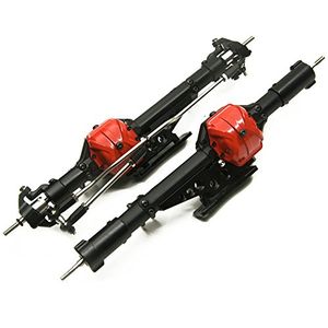 Aleación de aluminio eje delantero y eje trasero para 1 10 espectro axial 90018 rc modelo crawler coche color negro
