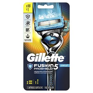 Maquinilla de afeitar Gillette Fusion5 ProShield Chill para hombres, mango - 2 recargas de cuchillas (el embalaje puede variar)