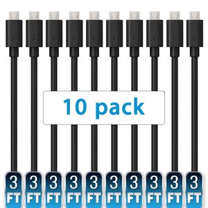 Mopower - Cable micro USB de alta velocidad, 10 unidades, USB 2.0 A macho a Micro B, cable de carga y sincronización para Samsung, LG, Blackberry y Mo