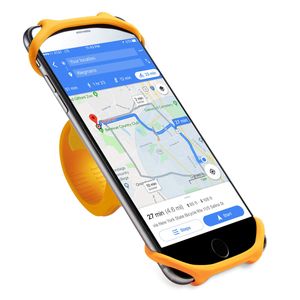 CYCLEPARTNER Universal Bike Phone Mount Cellphone Silicone Holder for Bicycle and Motorcycle Handlebars Fits for iPhone XS/X/8/8Plus/7/7Plus/6 Samsung