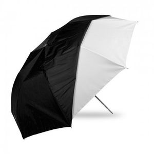 Westcott 2011 43-inch óptico blanco satinado plegable con cubierta extraíble de color negro paraguas (Negro)