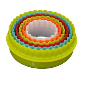 nelpla Dos Side Ronda Cortadores de Galletas, moldes para galletas y fondant cake cortadores, set de 6 pcs, varios color