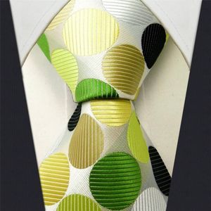 Intrepid Executive clóset accesorio, hecho a mano 100% Seda Jacquard tela Blanco, Amarillo, Verde, y negro colores lunares 3.4" clásico jacquard de se