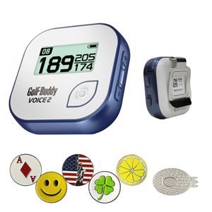 GolfBuddy Voice 2 Golf GPS/Rangefinder Bundle with 1 Magnetic Hat Clip and 5 Ball Markers