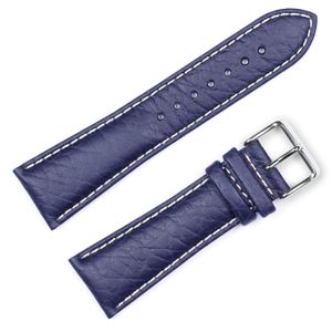Deporte piel Watchband Navy 16 mm Watch Band – por DeBeer