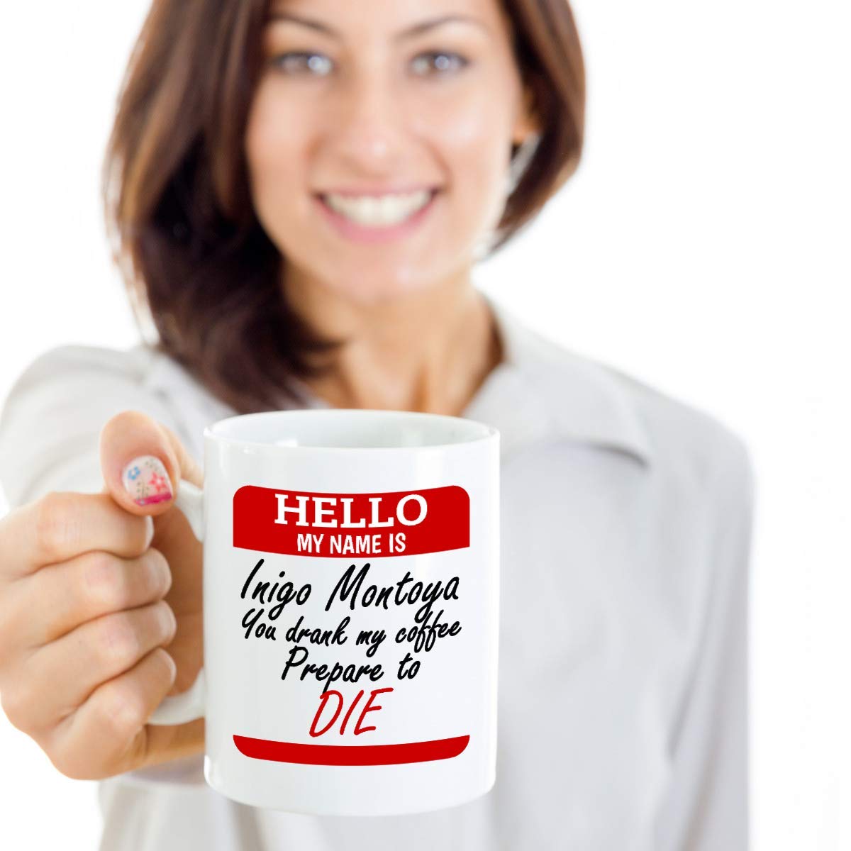 Hola, Mi nombre es Inigo Montoya. Usted bebe mi café. Prepararse para  morir. Taza divertida con cita de la película «Parody Name» para regalo de  café - Compra en Amazon desde Colombia