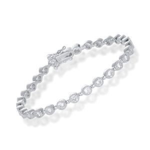 SHKA 925 Sterling Silver Bubble Tennis Bracelet 18K Women's Bracelet CZ Bracelets with 3x3mm Sparking Cubic Zirconia