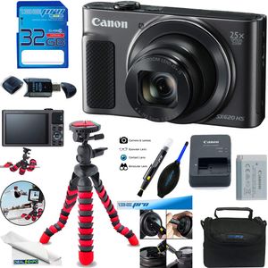 Canon PowerShot sx620 HS – Cámara digital (Negro) + Tarjeta de memoria 16 GB be-pro + Micro HDMI + be-pro accesorios Bundle