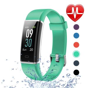 OMNIX id130 Plus HR pulsera inteligente con monitor de ritmo cardíaco, IP67 impermeable, contador de pasos podómetro, Verde, M