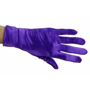 Greatlookz hermosa muñeca Longitud Guantes Cortos de satén (en color morado
