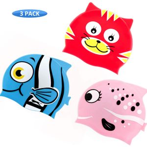 Gorro de natación de silicona para niños y niñas de 3 a 8 años, de Geyoga