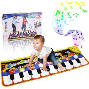 RenFox - Esterillas musicales para niños, teclado de piano, alfombra de baile, manta de animales, alfombra de juegos táctil, juguetes de educación tem