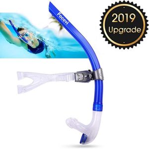 Esnórquel para nadar con solapa, equipo de esnórquel para adultos para entrenamiento de esnórquel en la piscina y agua abierta, boquilla de silicona p