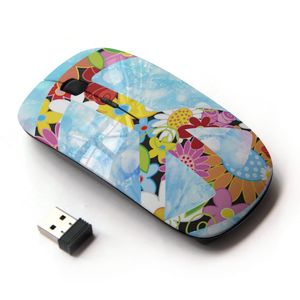 koolmouse [ratón inalámbrico óptico 2.4 G] [Colorful Flowers Paz Hippie símbolo Primavera]