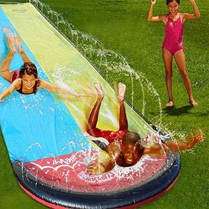 Wonderful Industry Ltd Giant Surf 'N Water Slide - Tobogán inflable para niños, verano, patio, piscina, juegos al aire libre, juguetes con parachoques