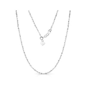 Collar de plata de ley de 0.059 in con cadena de serpentina trenzada con corte de diamante ajustable italiano, collar deslizante de plata de 4 colores