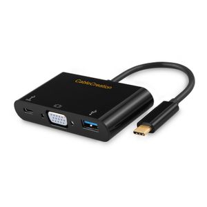 USB tipo C Adaptador, cablecreation USB-C to USB 3.0/VGA/tipo C Hub Adaptador, de carga y datos para el MacBook/Pro, Chromebook Pixel y Otros Disposit