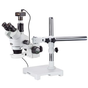 AmScope sm-3t-54s-5 m Digital Profesional trinocular zoom microscopio estéreo, WH10 X Oculares, 7 x -45 X Ampliación, 0.7 x -4.5 X Zoom lente, 54-bulb
