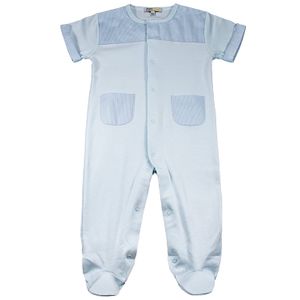 dakomoda bebé Boys 'algodón pima Azul manga corta Footie General, 6-9 meses, Azul