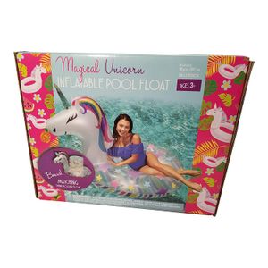 Sun Pleasure - Flotador mágico de unicornio con soporte flotante para bebidas a juego.