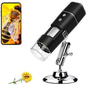 Microscopio digital inalámbrico, bolsillo de mano USB HD lupa cámara Compaty para iPhone Andriod con 8 LED de ampliación endoscopio para estudiantes c