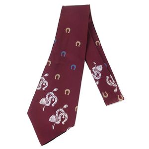 Polo Horshoe clásico atar – Jacquard Amplia Kipper Necktie Borgoña