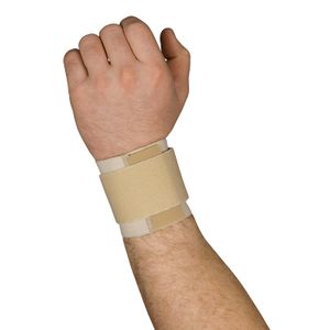 Azul Jay Universal muñequera – 5.5" – 9.5", color beige, doble, correas gancho Receptivo, ajuste personalizado, para tendinitis, túnel carpiano, lesio