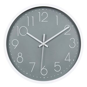 JUSTUP - Reloj de pared silencioso de 12.0 in, funciona con pilas, con marco de ABS, cubierta de vidrio HD para niños, sala de estar, dormitorio, coci