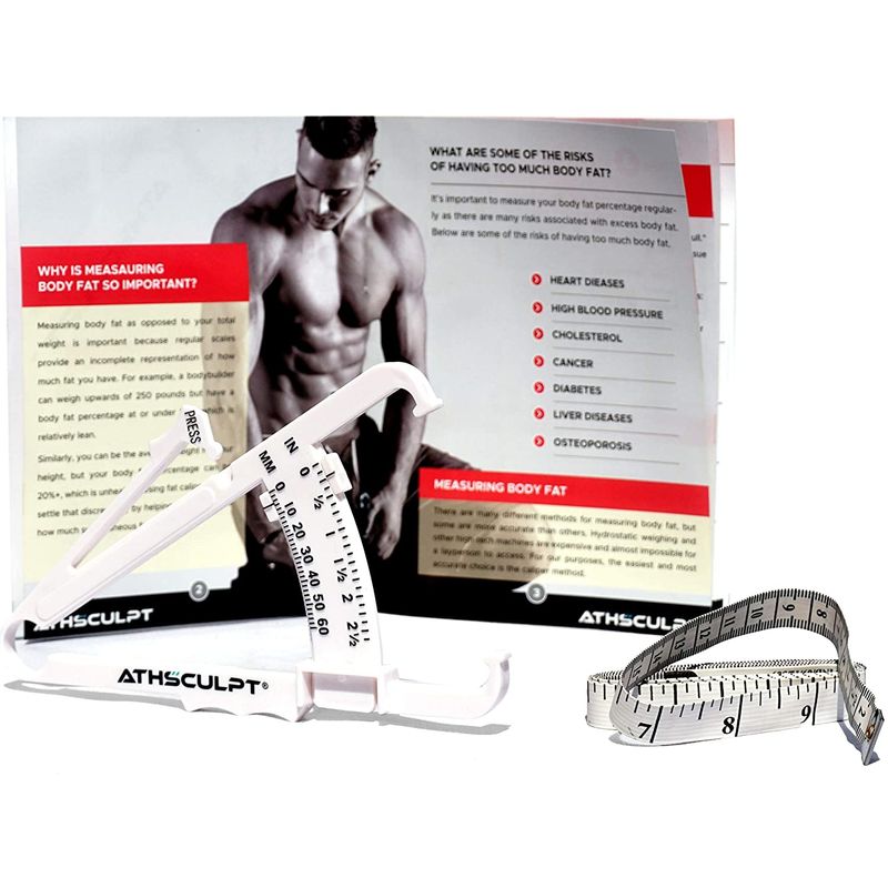 ATHSCULPT SKINFOLD Body Fat Calipers Set. Includes Athsculpt Double