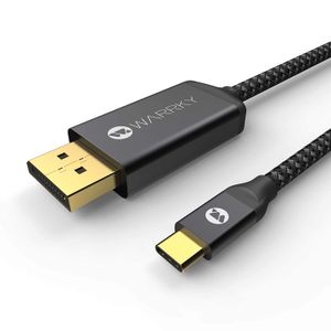 Cable USB C a DisplayPort (4 K a 60 Hz), Warrky [chapado en oro, diseño único] Thunderbolt 3 a DisplayPort cable compatible con MacBook Pro, Galaxy S1