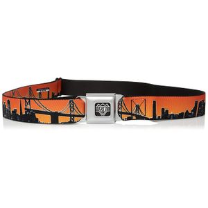 Buckle-Down Seatbelt Belt - San Francisco Vivid Skyline Orange Fade/Black - 1.0" Wide - 20-36 Inches in Length