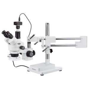 AmScope sm-4tpz-frl-3 m Digital Profesional trinocular microscopio zoom con enfoque Control, WH10 X Oculares simultánea estéreo, 3,5 x -90 X Zoom de A