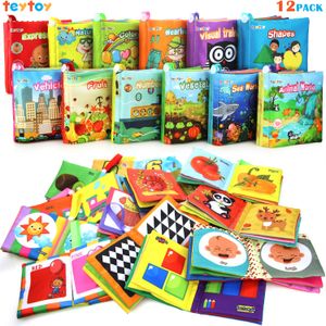 TEYTOY - Libros blandos para bebé, tela no tóxica, para actividades de bebé, para niños, niñas y niños (paquete de 12)
