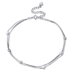 YFN Pulsera de tobillo de plata de ley para mujer, Boho Beach ajustable pulsera/tobillera para adolescentes