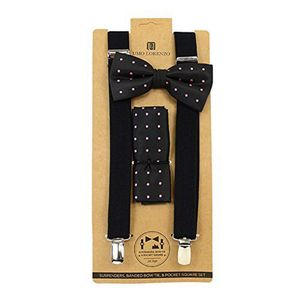 De los hombres negro y rosa lunares Formal 3 PC para Samsung Galaxy S3 Mini i8190 Ligueros, lazo y Hankie Conjunto