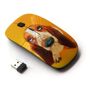 koolmouse [óptico 2.4 G mouse inalámbrico] [Basset Hound Drop Pendant Ear perro]