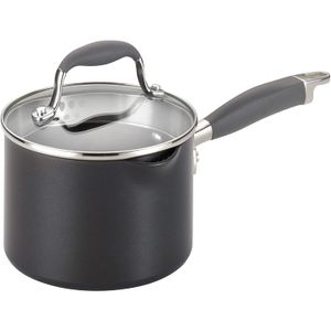 Anolon Advanced - Cazo antiadherente anodizado, 2-Qt w/Straining Lid and Pour Spouts