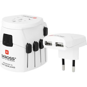Skross Pro Plus Usb mundo adaptador dual USB White 1.302500