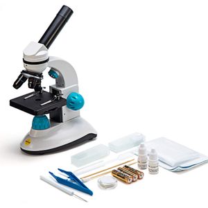 Swift Compuesto Kids Microscopio SW50 con ampliación 40X-400X, Microscopio monocular principiante con óptica de vidrio, enfoque grueso, kit de inicio