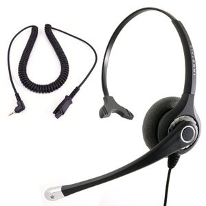 Plantronics compatible mejor sonido monoaural Auricular + 2.5 mm Auricular Jack Combo para teléfono de computadora como Office Headset