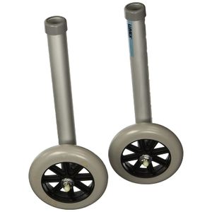Lumex 603650 una Walker Fija Rueda, 5" diámetro, plata y gris (Pack de 2)