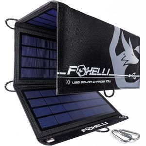 Foxelli - Cargador solar doble USB para iPhone X, 8, 7, 6s, iPad y Android, Galaxy S8, S7, S6, S5, Edge y más