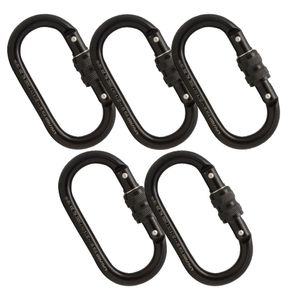 Fusion Climb Ovatti - Mosquetón de acero con forma de ovalado (5 unidades), color negro